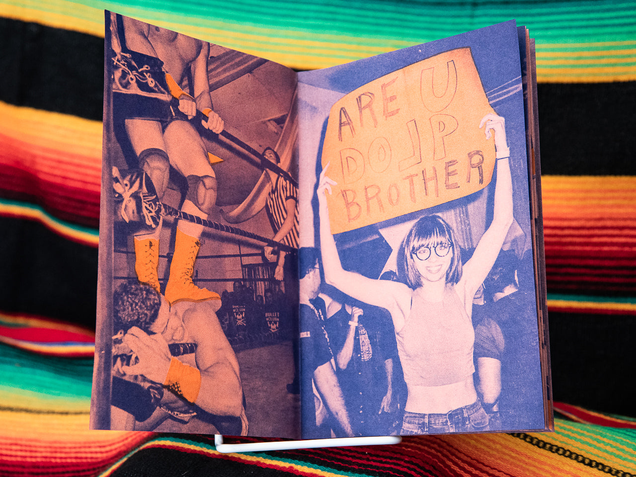 Pages of a photography zine titled 'Bar Wrestling'.